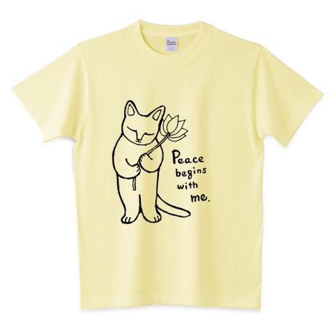 Tシャツ 平和を祈る猫